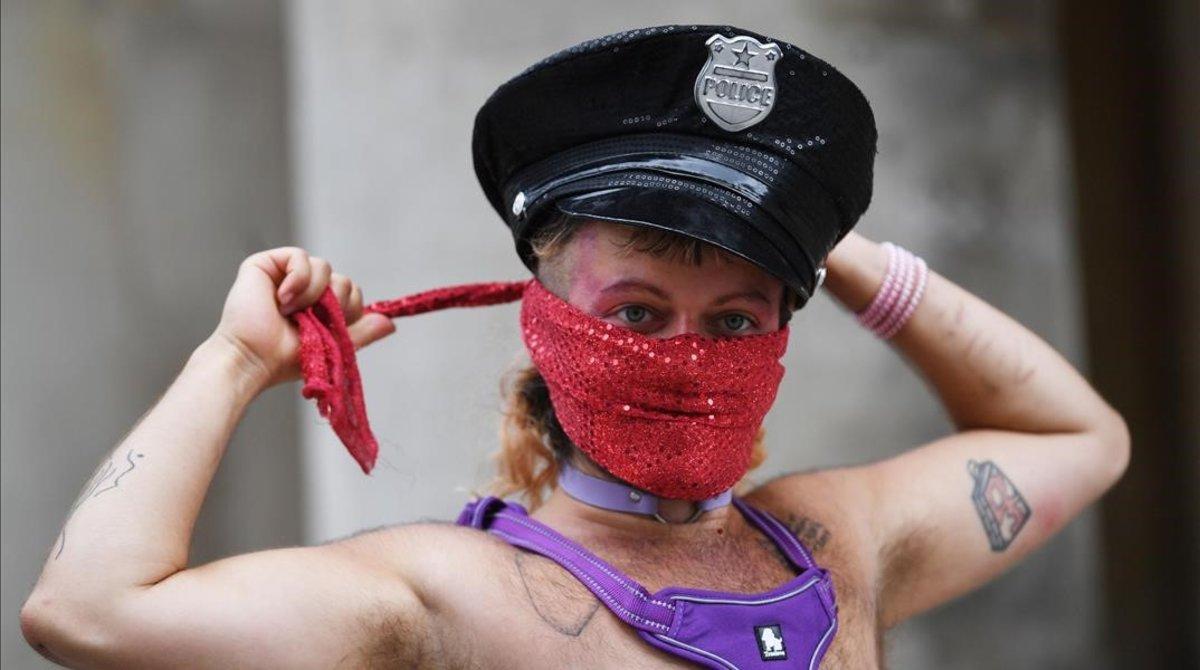 Un activista, en la marcha del Orgullo celebrada en Londres el sábado.