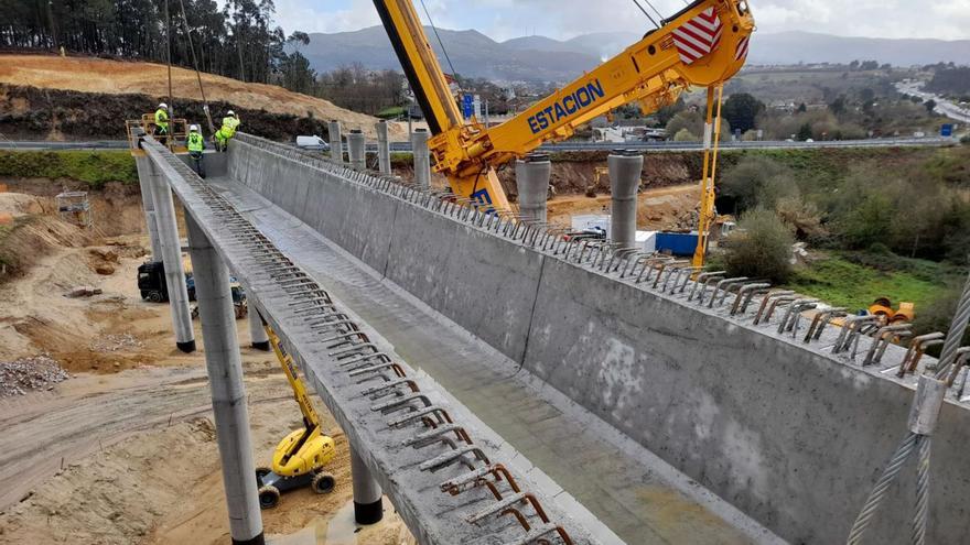 Corte de tráfico nocturno en la A-55 por las obras de la autovía Tui-A Guarda