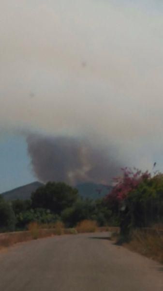 Incendio en Serra d'Espadà