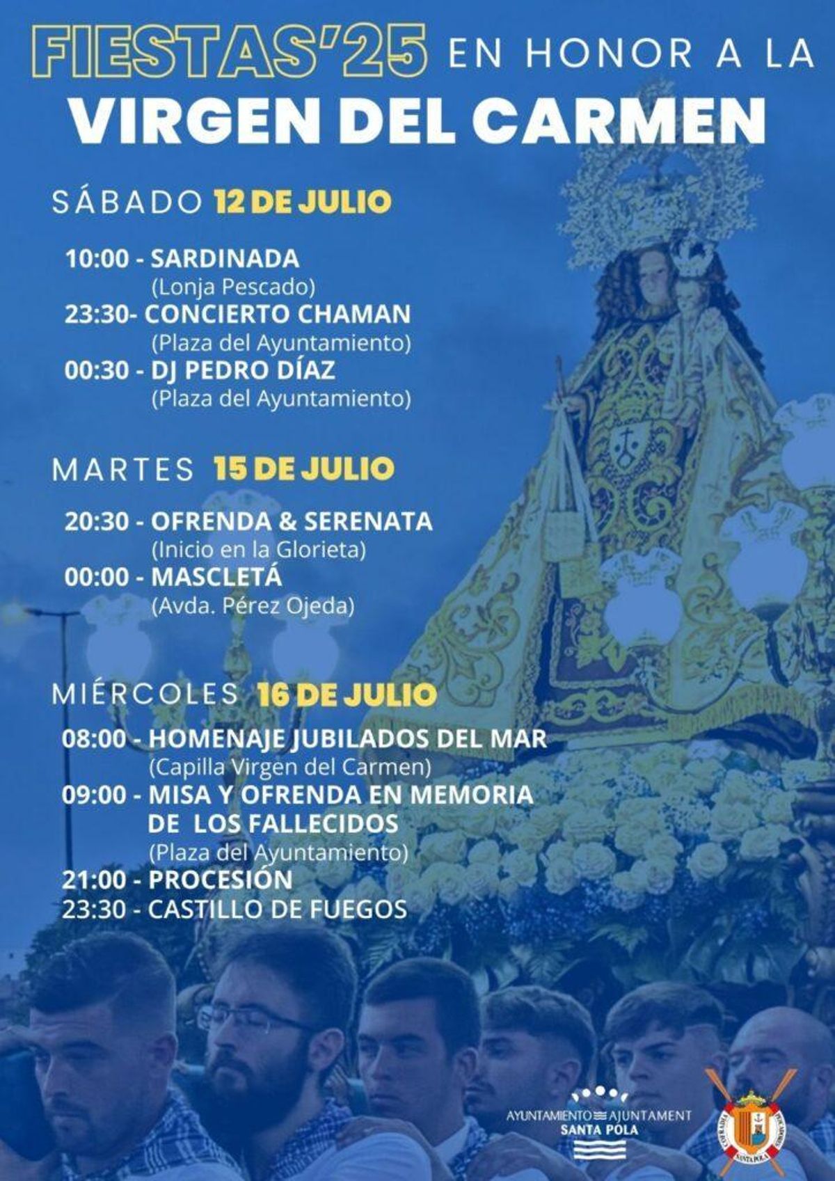 Programa de las fiestas de la Virgen del Carmen en Santa Pola