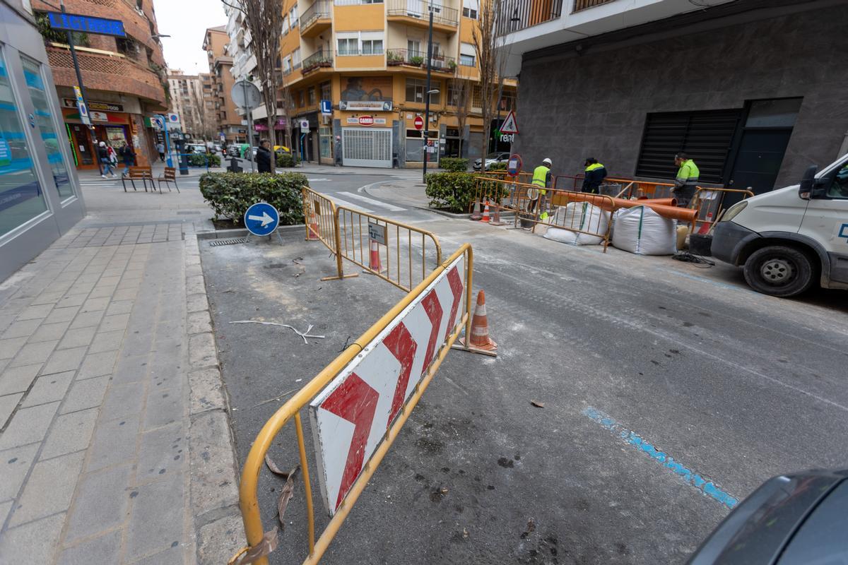 Las obras en las calles Churruca y Orense, el pasado viernes.