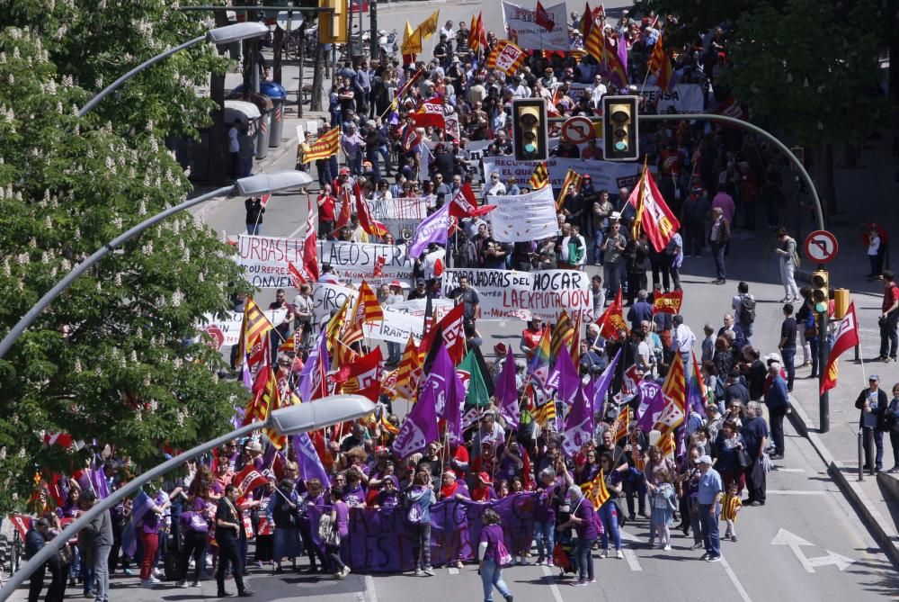 Manifestació del Primer de maig a Girona.