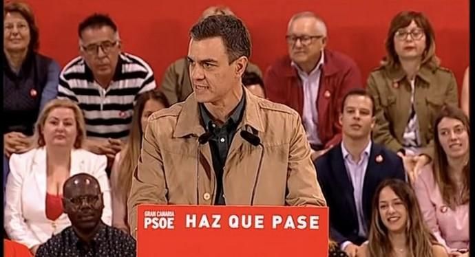 Pedro Sánchez, en el mitin del PSOE Canarias en el Gran Canaria Arenas