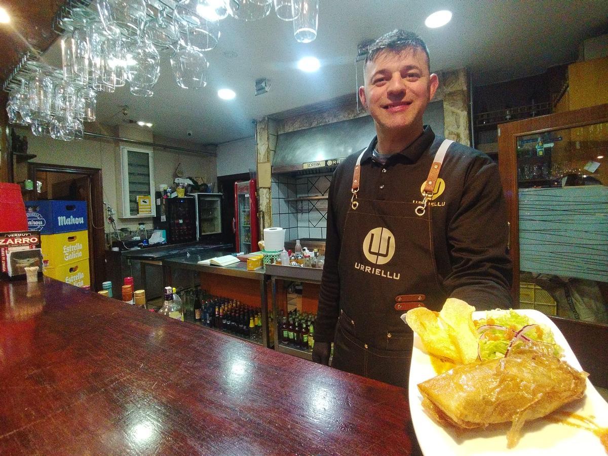 Miguel Abraham, de la sidrería Urriellu, con la propuesta "Oro fino de carne".