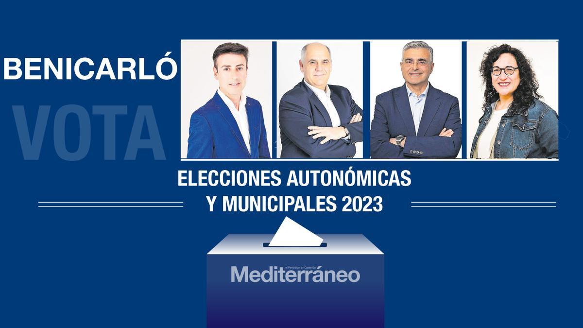 Los cuatro candidatos de Benicarló cuyos partidos cuentan actualmente con representación municipal.
