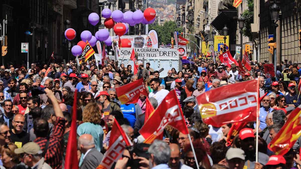 Manifestación del 1 de mayo en Barcelona.