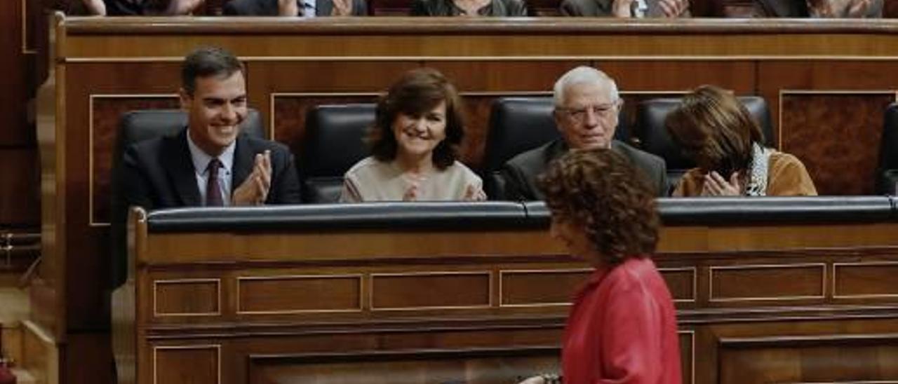 La ministra Montero durante este debate de presupuestos.