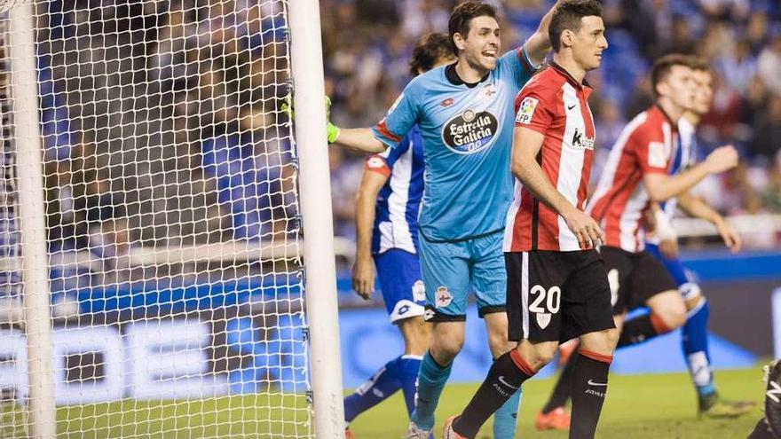 Lux, durante el partido contra el Athletic en Riazor.