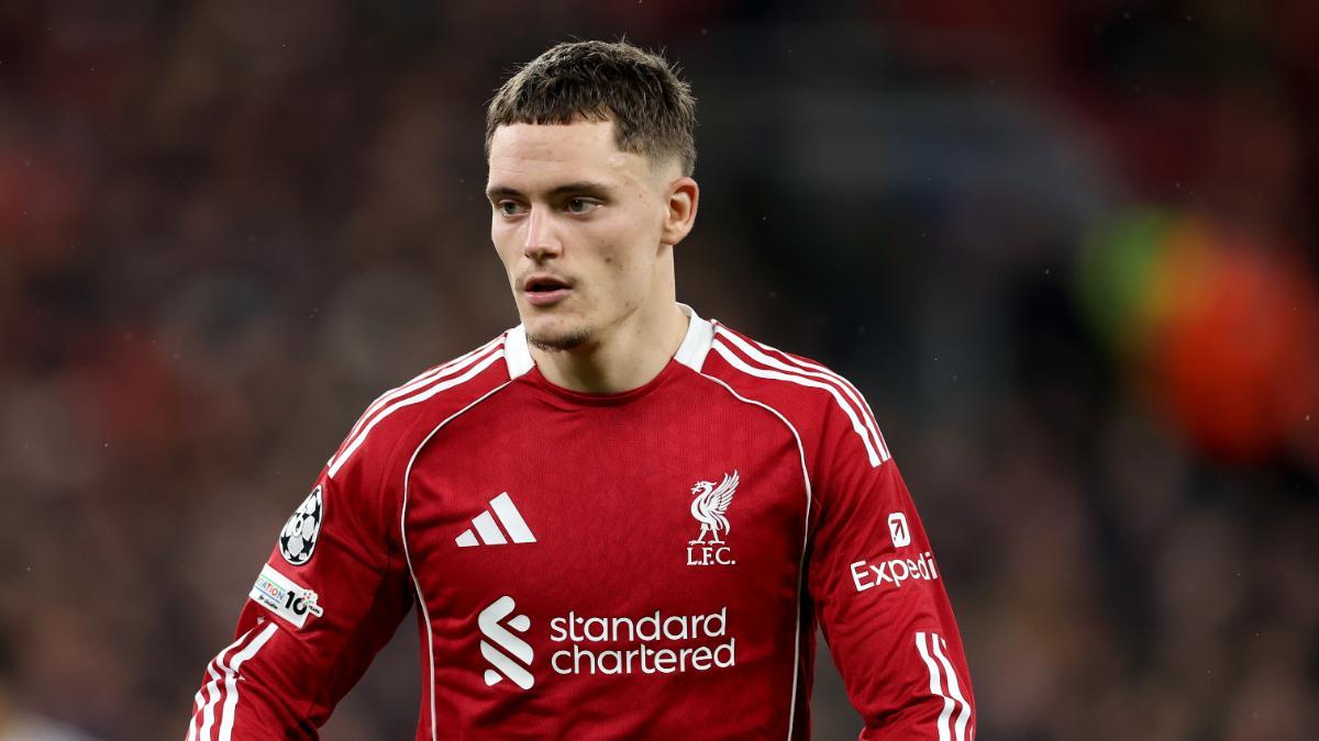 Florian Wirtz, jugador del Liverpool, durante un encuentro de Champions League