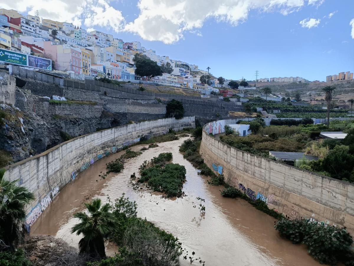El Guiniguada a su paso por el Pambaso este sábado.