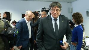 Puigdemont, en la reunión de la cúpula de Junts en Bruselas
