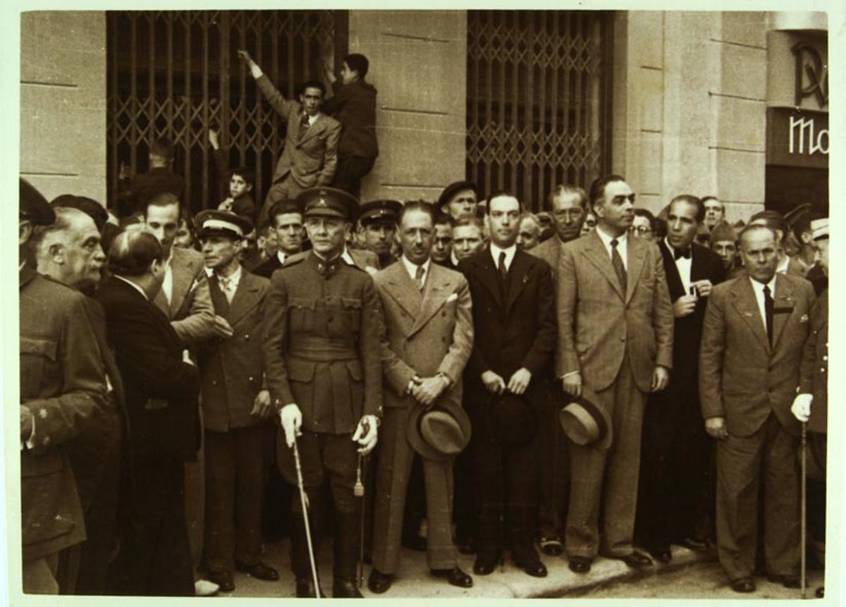 El president Lluís Companys a l’homenatge a Lluís Prunés, governador civil i comissari d’ordre públic, 2 de setembre de 1934.