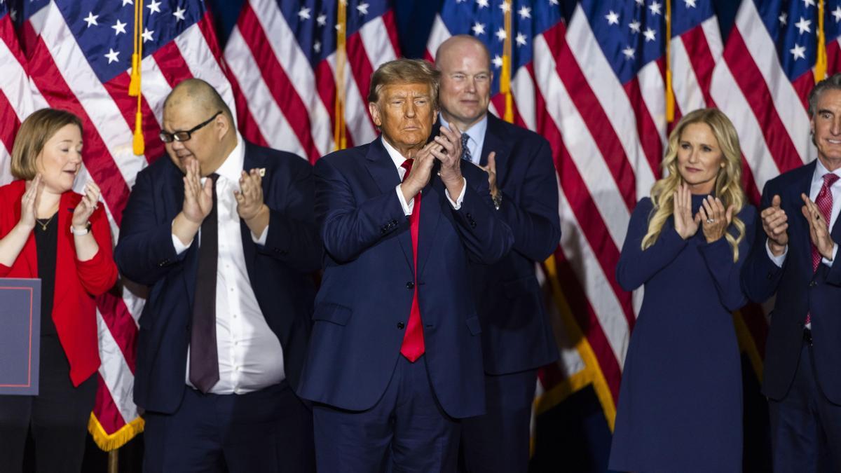 Donald Trump celebra su victoria en los caucus de Iowa