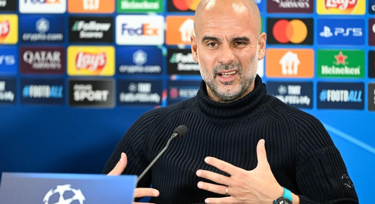 Pep Guardiola en rueda de prensa