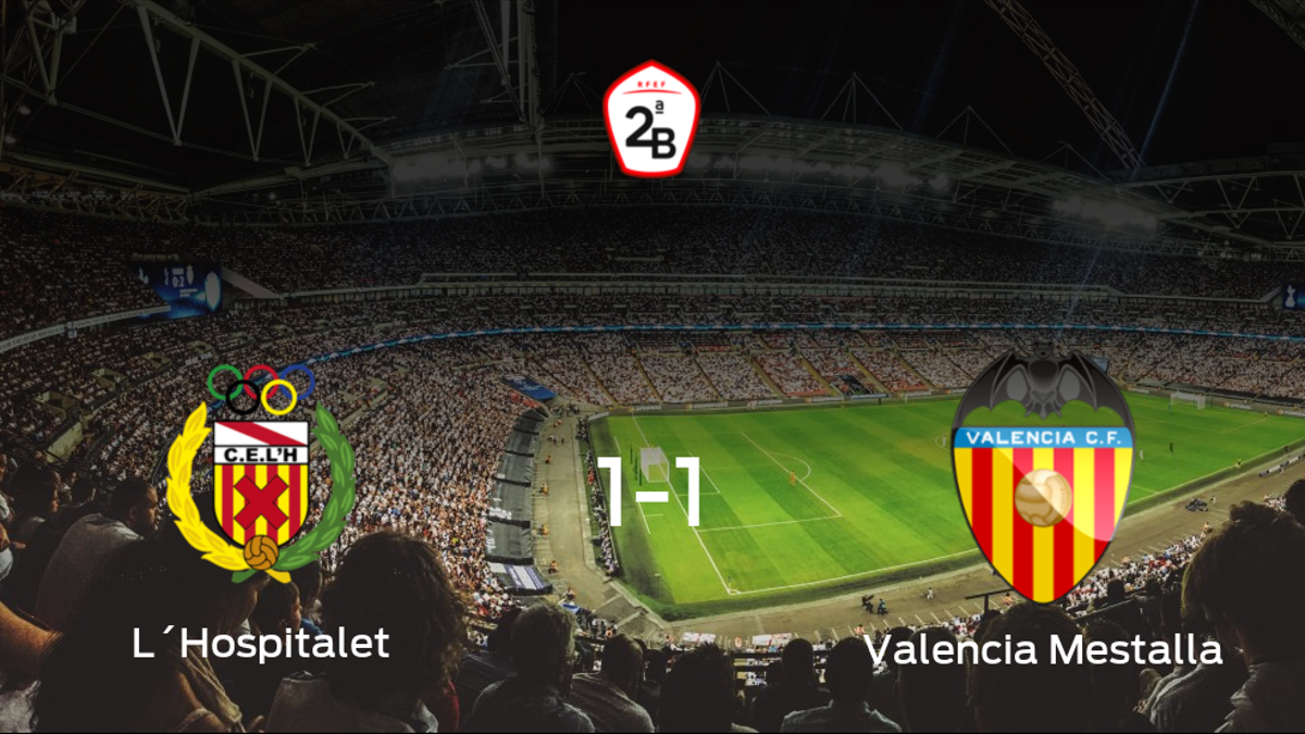 El L´Hospitalet y el Valencia Mestalla terminan su encuentro liguero con un empate (1-1)