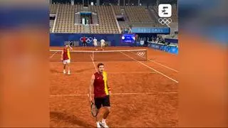 "¡Cuando se ponen así no vale!" La divertida reacción de Carreño entenando con Nadal y Alcaraz