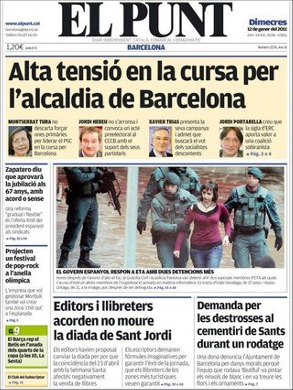 A dins ’El Punt’ dóna rellevància al fet el ’cas de l’espoli del Palau’ espera un segon peritatge d’Hisenda per tancar-se, i que ERC segueix renovant la cúpula per superar el revés del 28-N.