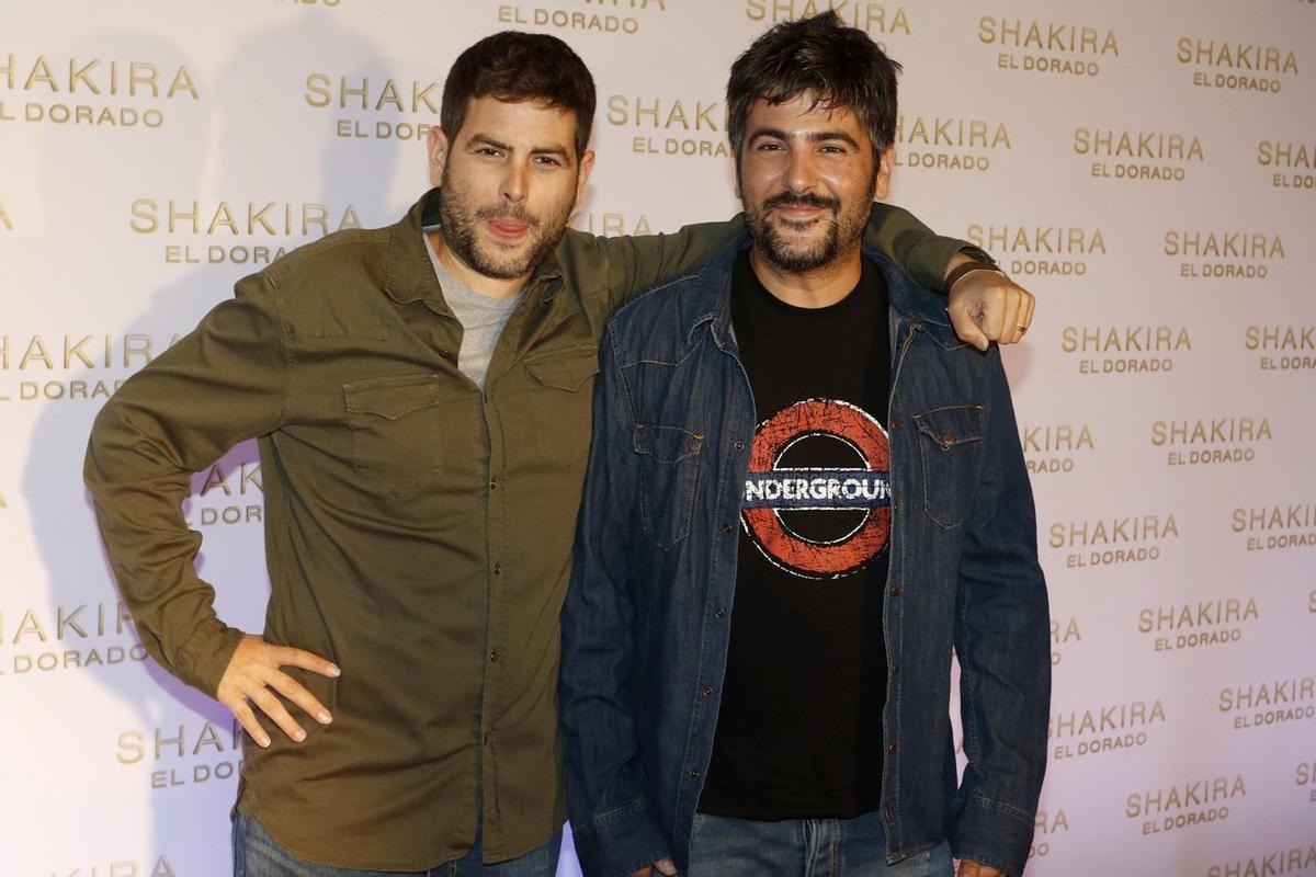 David y José Muñoz, los cantantes de Estopa, en la presentación de 'El Dorado', el nuevo disco de Shakira