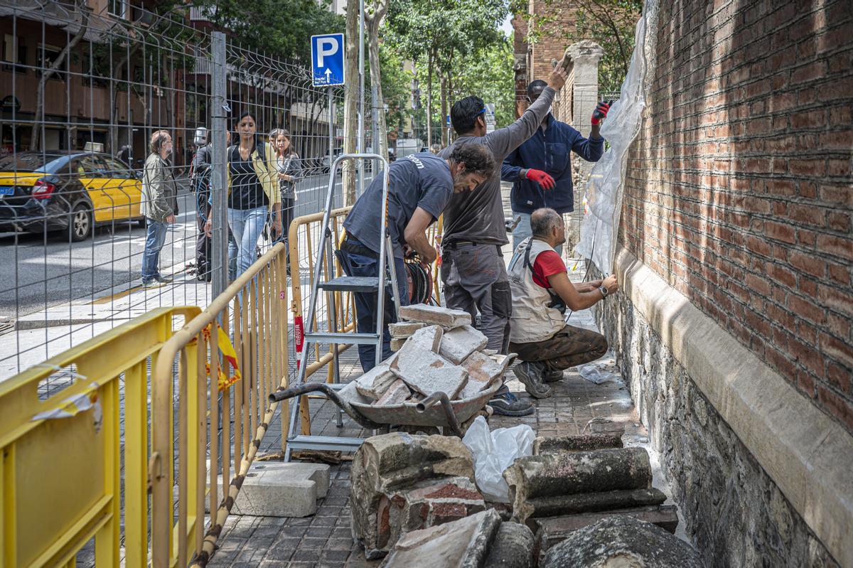 Un hombre muere al caerle un muro en el recinto de Sant Pau en Barcelona