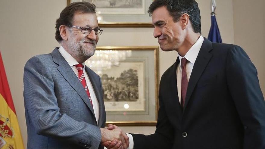 Rajoy i Sánchez durant la trobada d&#039;aquest dimecres