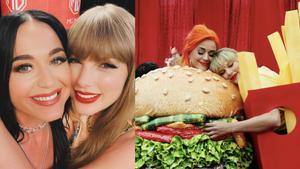 Katy Perry y Taylor Swift en una imagen reciente y en el videoclip de You Need To Calm Down