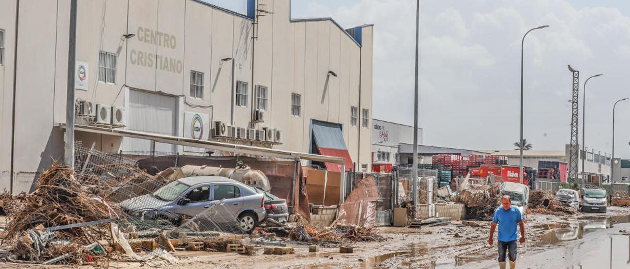 Los daños por la DANA fueron cuantiosos en Orihuela, sobre todo en su polígono industrial.