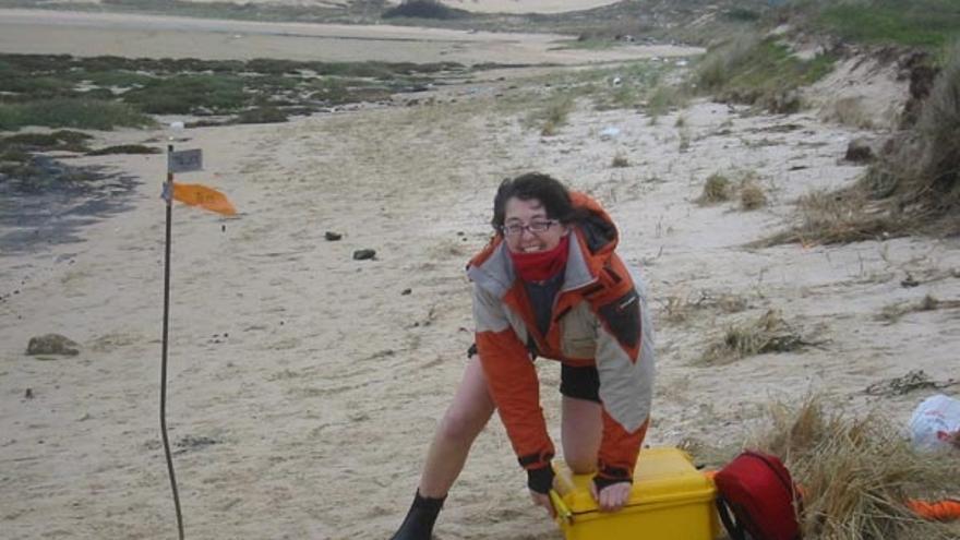 Rita González Villanueva, en uno de sus trabajos de campo.