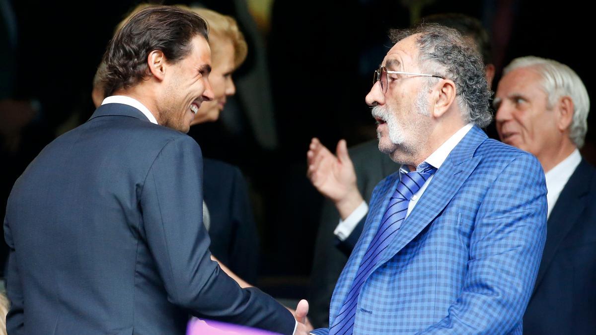 Ion Tiriac y Rafa Nadal en el Mutua Madrid Open