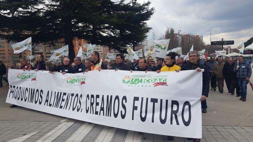 Encabezamiento de la manifestación en Valladolid