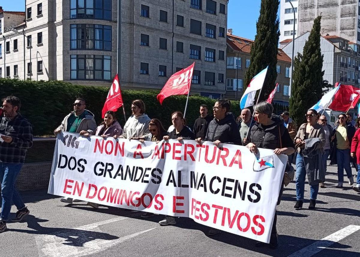 Protesta de la CIG, ayer en Vilagarcía. | FDV