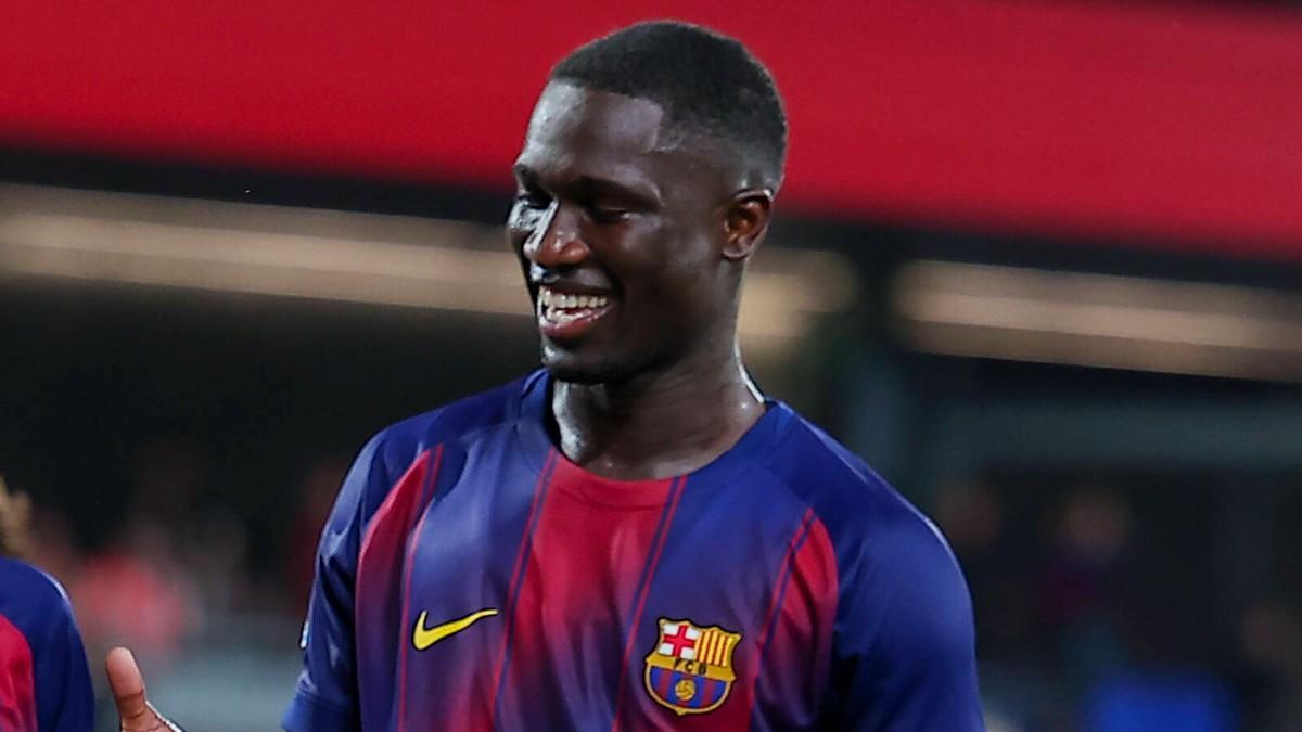 Uno de los pocos goles de Mbacke con la camiseta del Barça