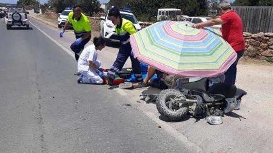 Herido grave un joven en un accidente de moto en Formentera