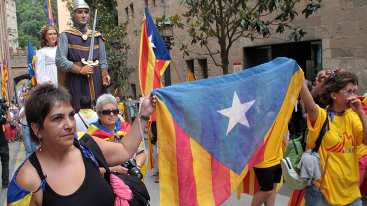 Manifestación de la Assemblea Nacional de Catalunya en Montserrat, el pasado junio.