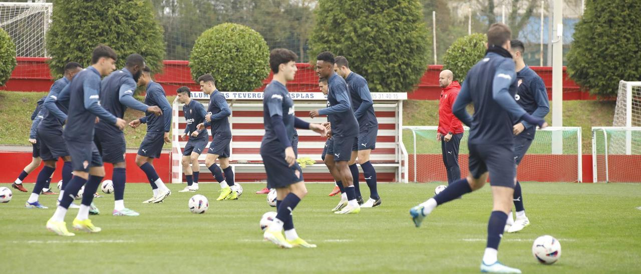 Entrenamiento del Sporting en Mareo.