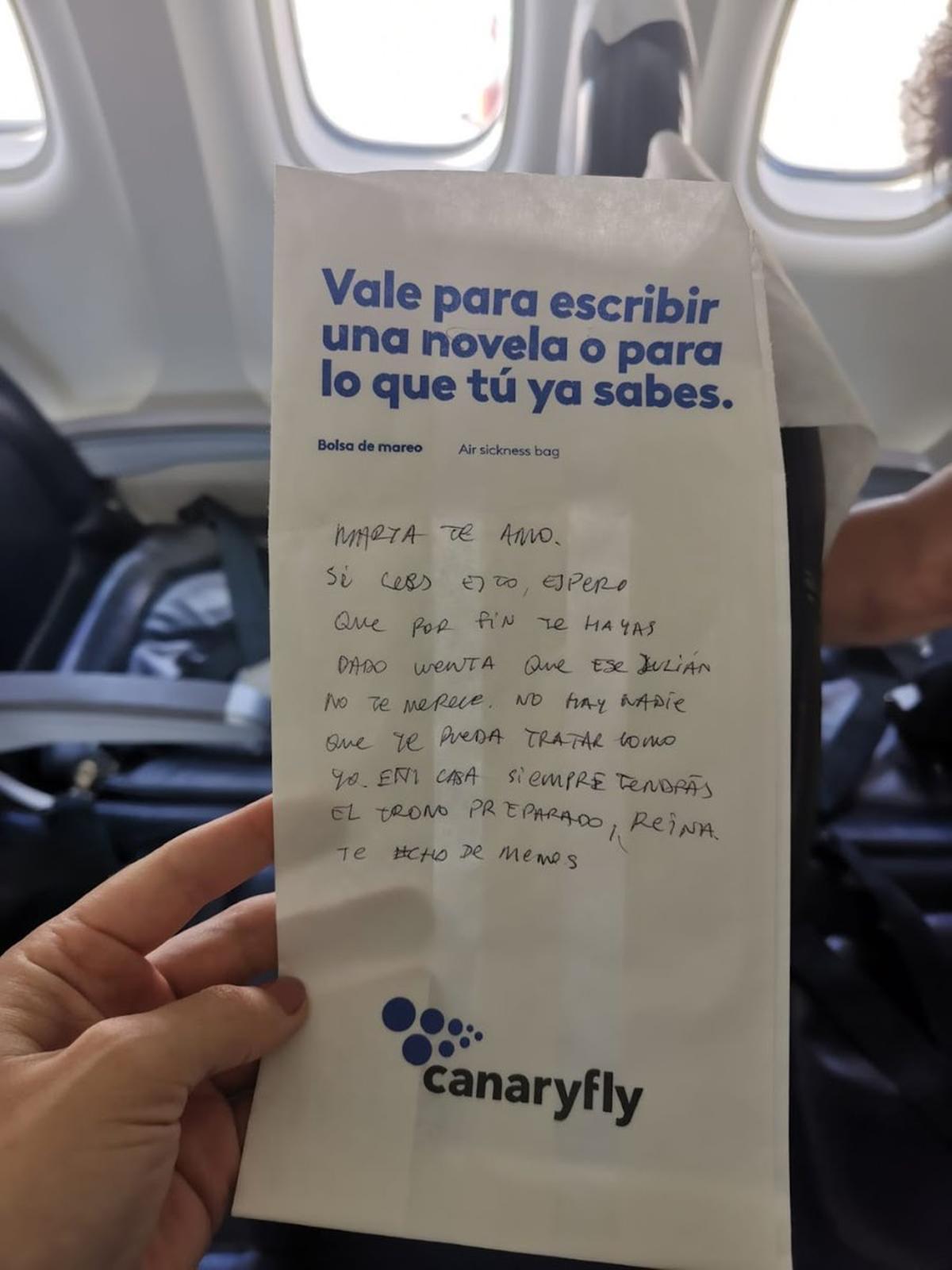 La carta de amor publicada por Canaryfly