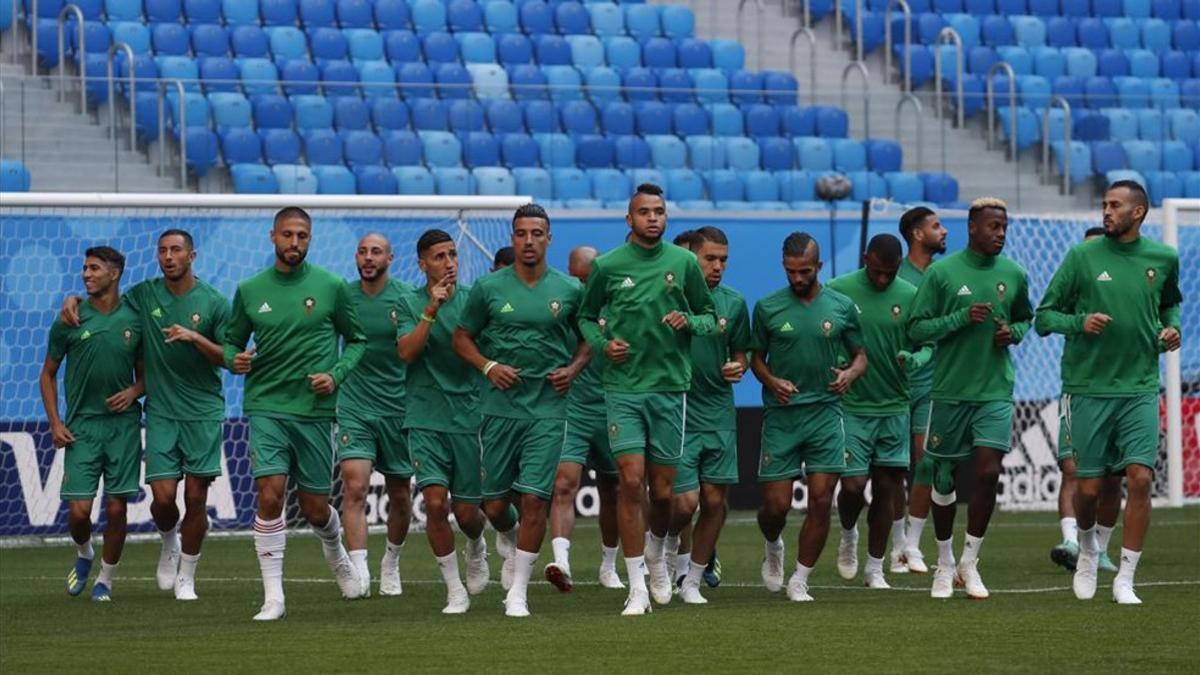 La selección de Marruecos entrenó en el estadio de San Petesburgo