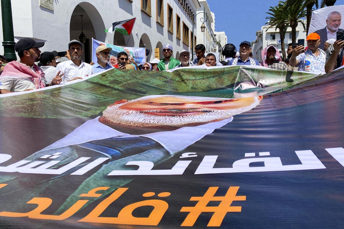 Rabat sale a la calle en apoyo del líder de Hamas asesinado por Israel