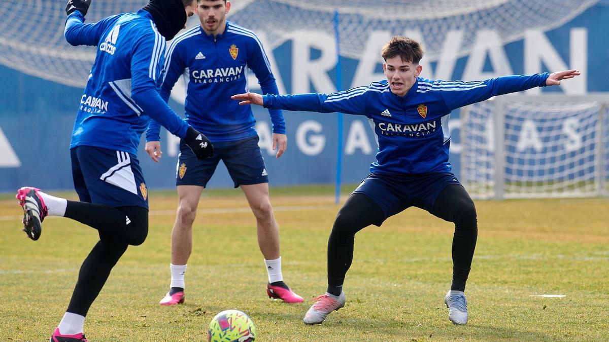 Pau Sans, durante el entrenamiento del pasado miércoles.