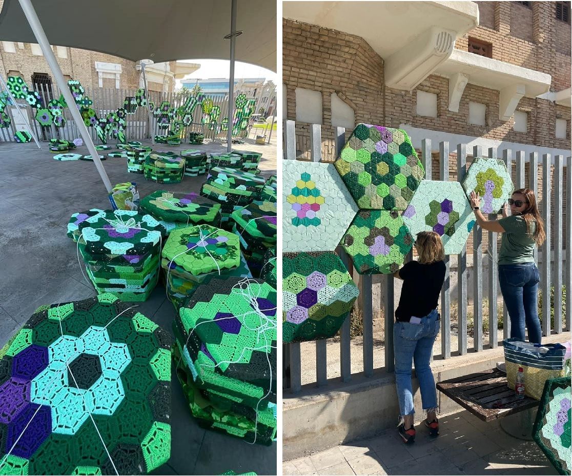 Los paneles que han instalado en el edificio Docks del Puerto de València