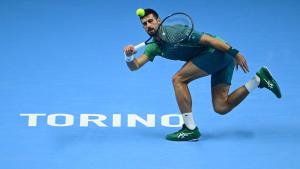 Djokovic, durante el choque ante Alcaraz