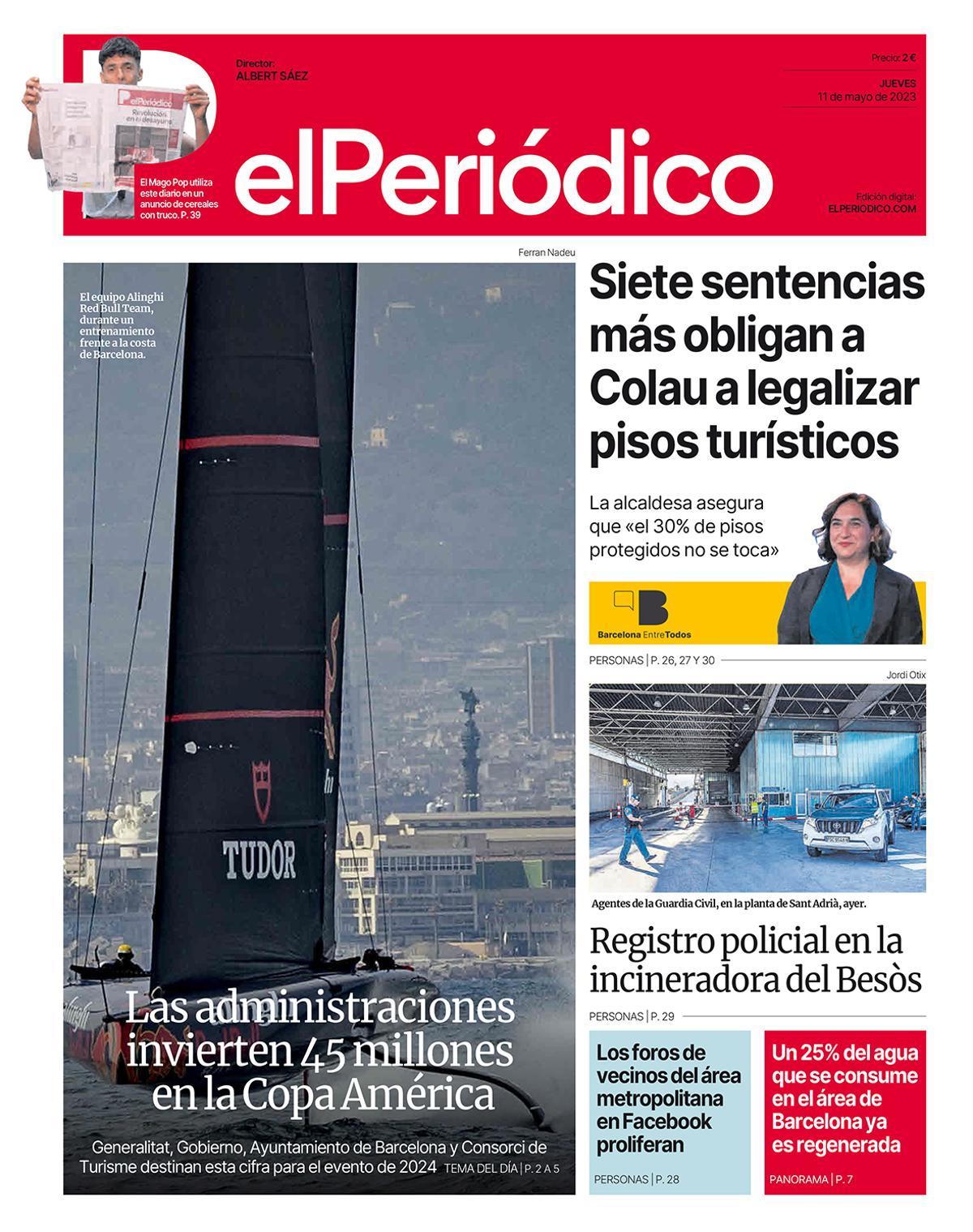 La portada d’EL PERIÓDICO de l’11 de maig del 2023