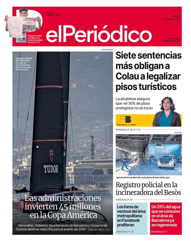 La portada d’EL PERIÓDICO de l’11 de maig del 2023