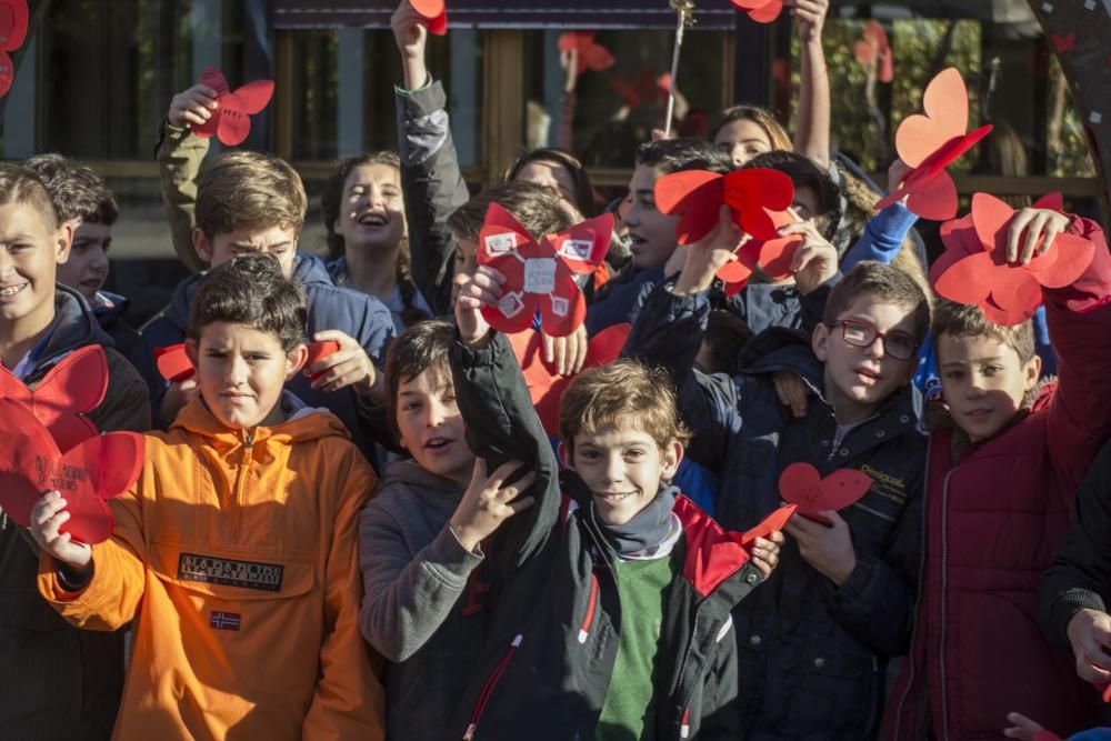 Mariposas en el viento contra la violencia machista.