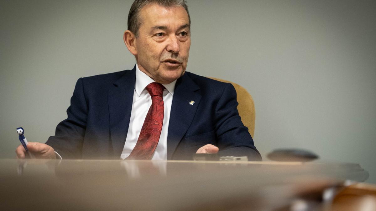 Paulino Rivero, presidente del CD Tenerife, durante la entrevista.