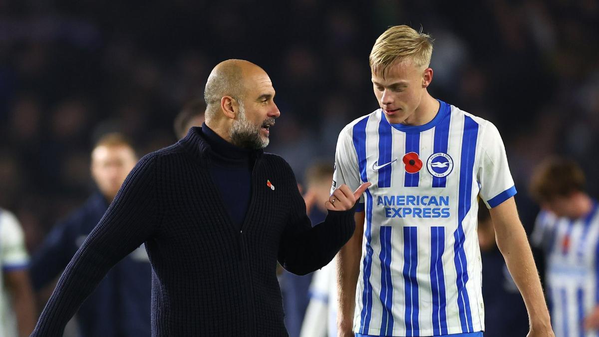 Tensa discusión entre Guardiola y Van Hecke