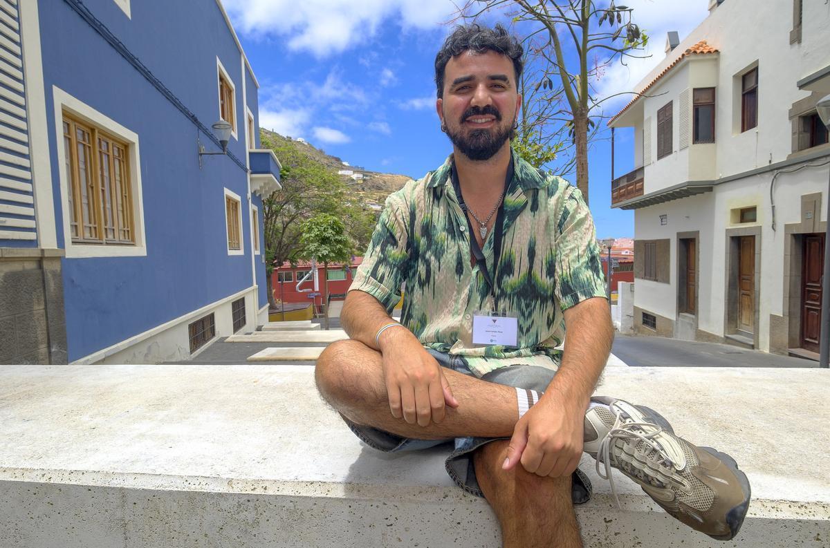 Jared Carballo durante las Jornadas de Arqueología e Identidad en Santa María de Guía.