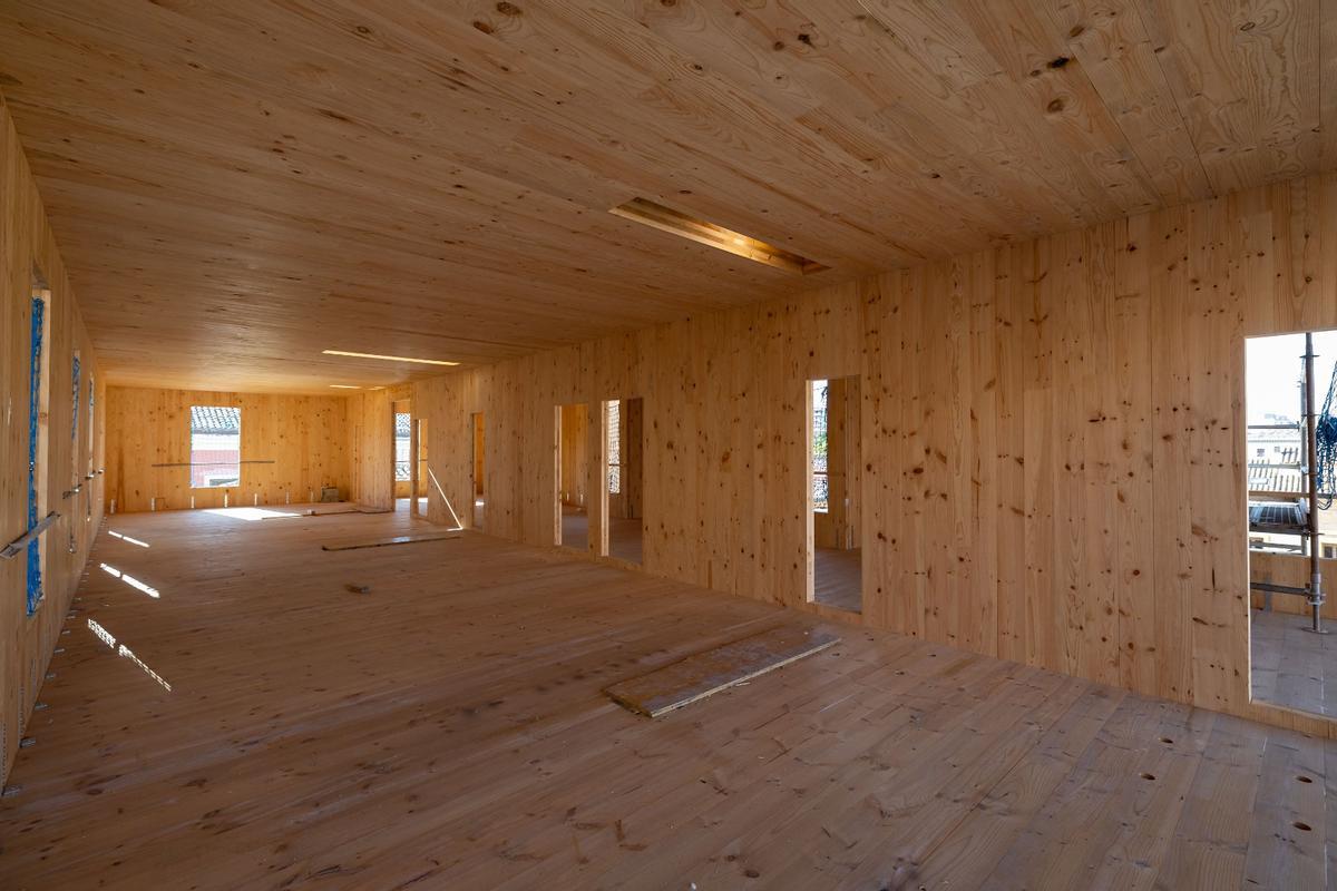 Obras de la futura residencia de estudiantes de Pontoneros