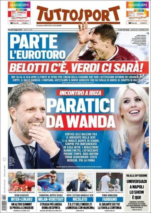 Portada TUTTOSPORT jueves 4 de julio 2019