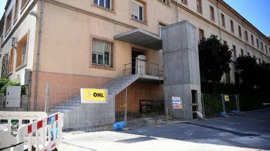 Obras, el pasado julio, en la residencia universitaria Elvira Bao.