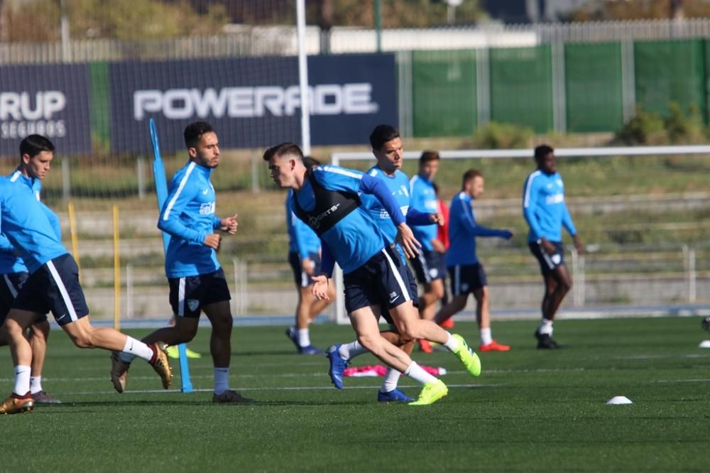 Entrenamiento del Málaga CF.